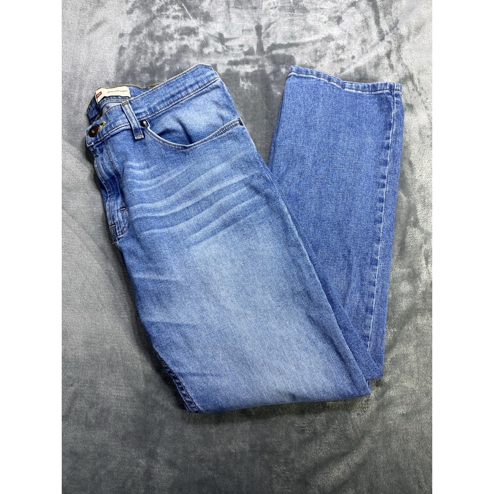 Wrangler Jeans Mens 36 x 29 Blue Slim Straight Leg Denim Rancher Cowboy Farm